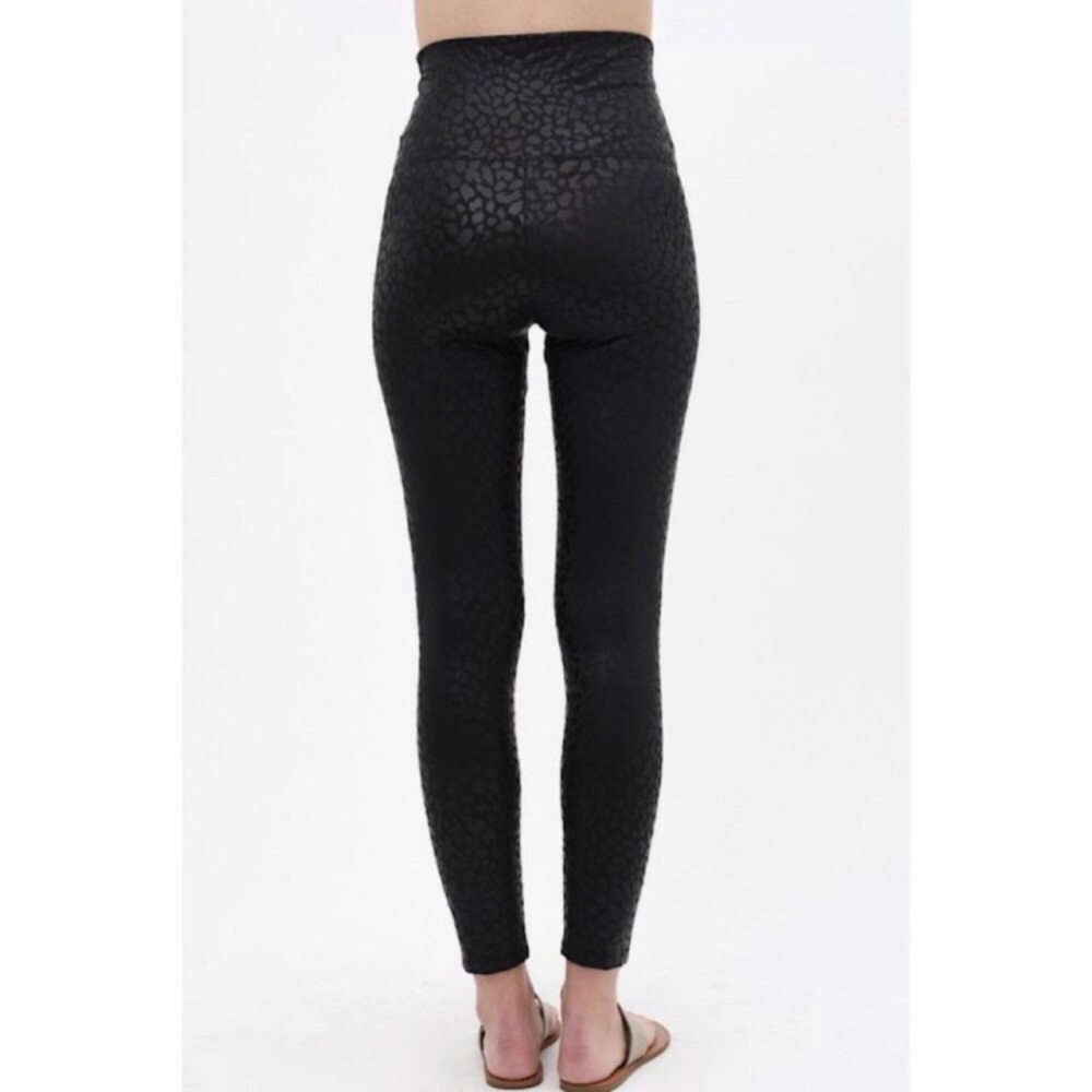 Love Tree Leopard Faux Leather Animal Legging Black Size Small Medium Large - Picture 12 of 15